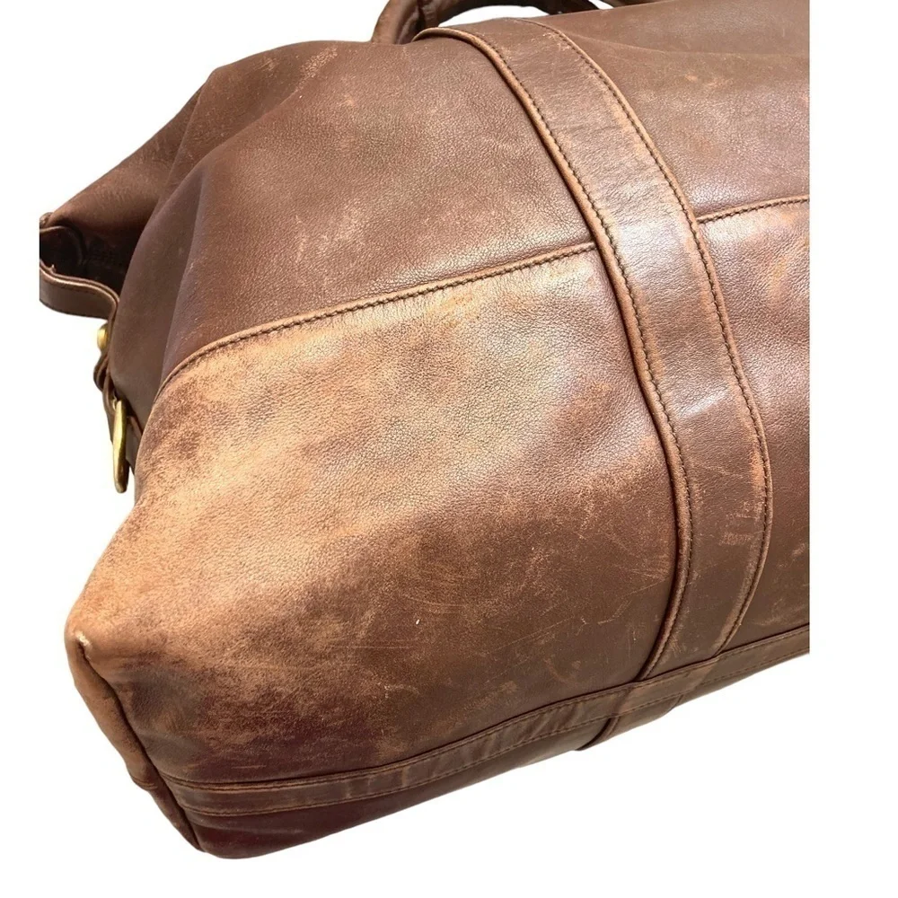 Coach 0502 vintage brown leather duffle bag made in Mexico RARE